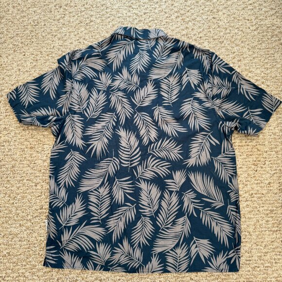 Penfield Navy / Gray Hawaiian Style Short‎ Sleeve Button Down Large - Picture 6 of 7